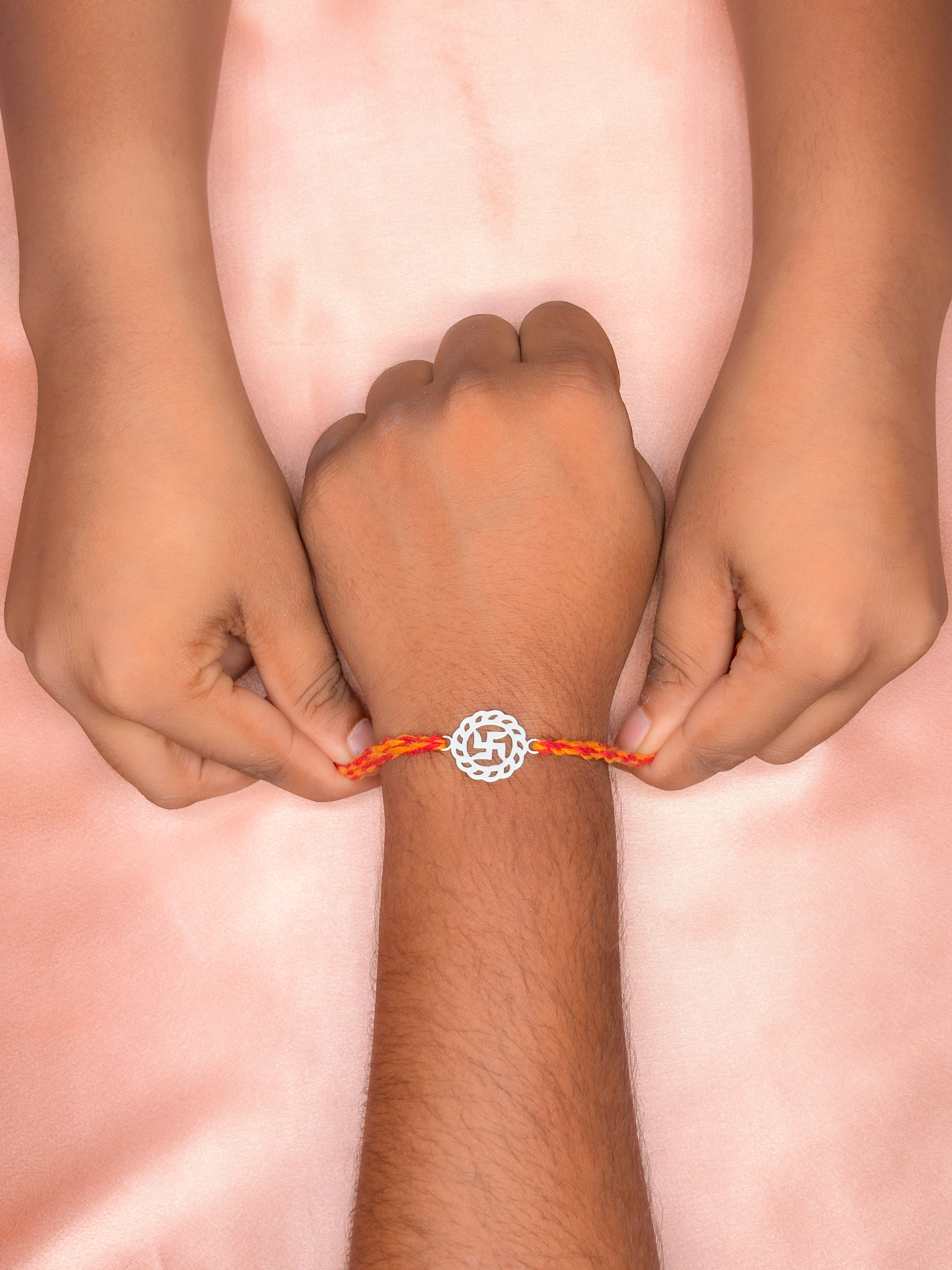 925 Silver Swastik Rakhi