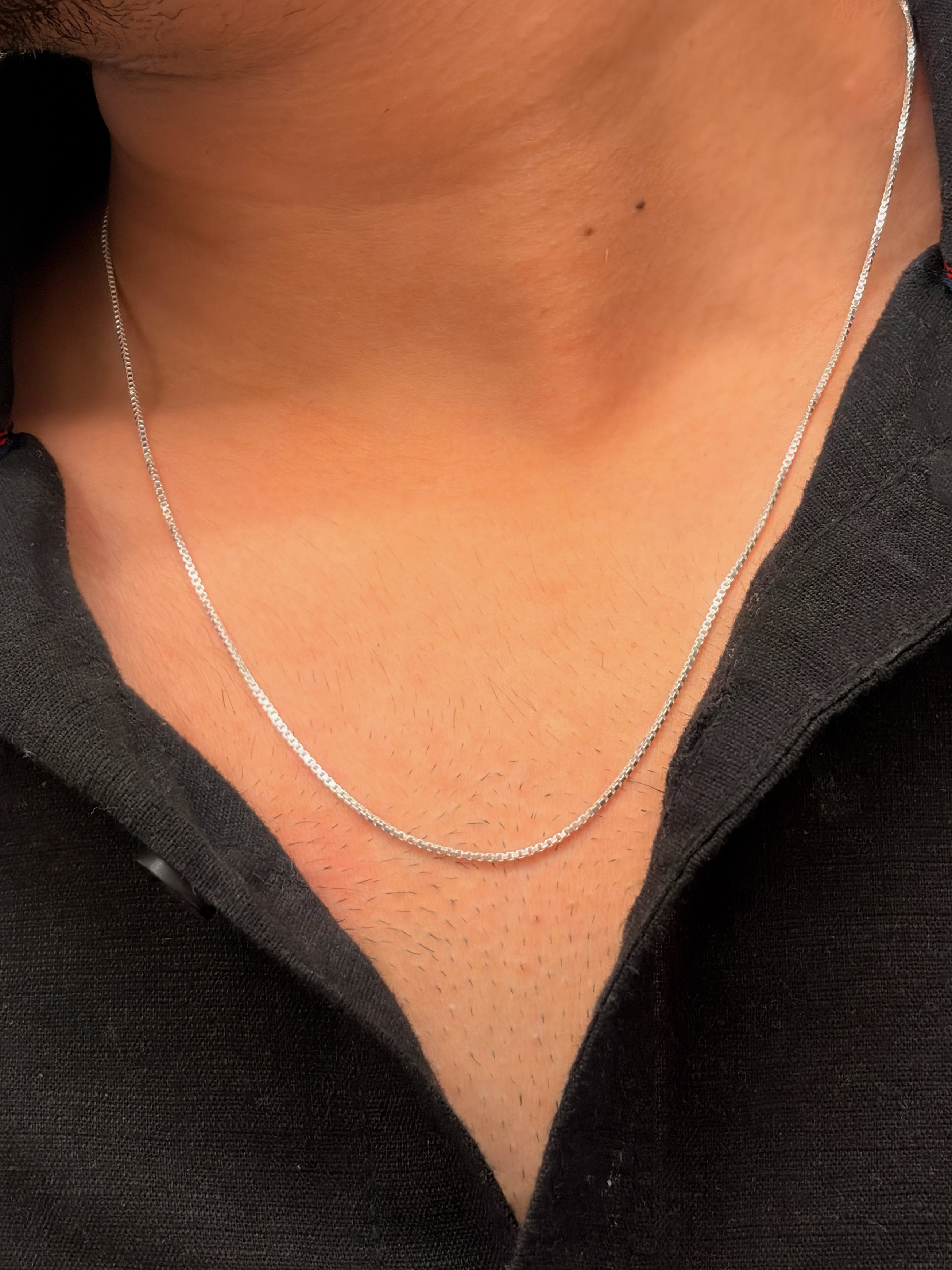 Silver Men's Box Chain