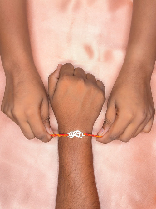 925 Silver BRO Lotus Rakhi