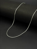 925 sterling silver minimalist chain necklace, polished finish, 20 inch length