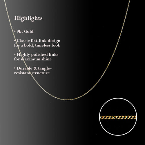 9K Gold Curb Chain